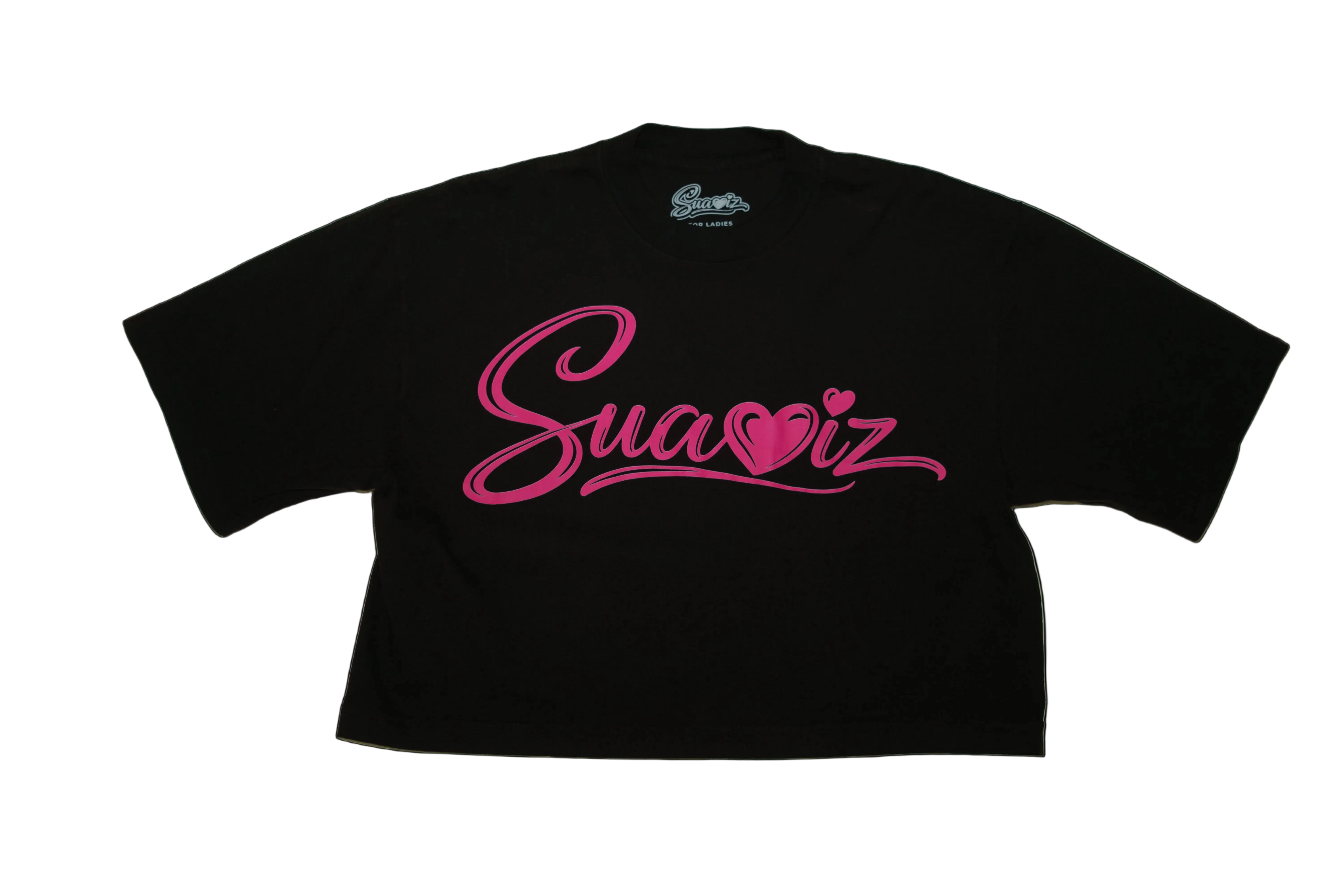 WOMEN’S SUAVIZ LOGO CROPPED TEE (BLACK)